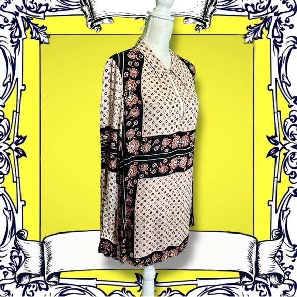 Free People ‘Changing Times’ Border Print Tunic Top in “Tea Combo” Size Large - Picture 15 of 16